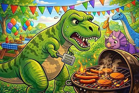 Why did the T-Rex get so frustrated at the backyard barbecue?