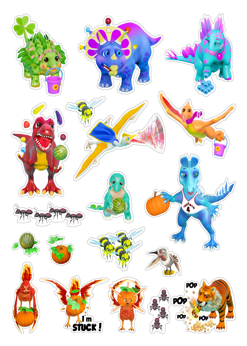 Dino Defenders Stickers - Produce Patch